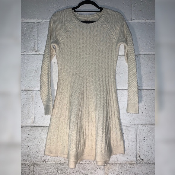 Cream Colored,Super Soft Knitted Knee Length Dress - Picture 1 of 2